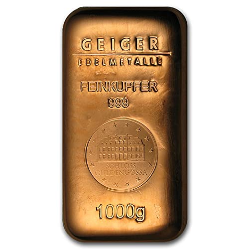 1kg 999,9 Pure Copper Cast Bullion Bar