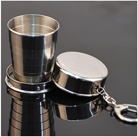 Iuhan Fashion Telescopic Collapsible Stainless Steel Shot Glass Key Ring