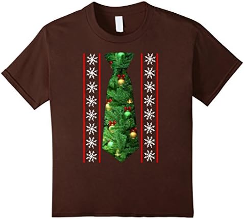 Kids Storecastle: Funny Christmas Tree Necktie Gift T-Shirt 12 Brown