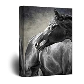 Canvas Wall Art - Horse Portrait - Giclee Print Gallery Wrap Modern Home Art Ready to Hang - 12x18 inches