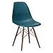 Poly and Bark Vortex Side Chair Walnut Legs, Teal, Set of 4
