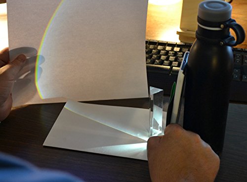 Optical Glass Triangular Prism, 6 Inches Crystal Rainbow Maker for Photography Science Experiments Physics Teaching Light Spectrum