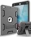 TOPSKY Compatible with iPad 6th/5th Generation Case for Kids, iPad 9.7 2018/2017 Case with Kickstand, Three Layer Shockproof Defender Protective Cover, Grey Black