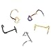 FIBO STEEL 5 Pcs Stainless Steel Heart Nose Rings set Screw Nose Piercing Jewelry,20G X5