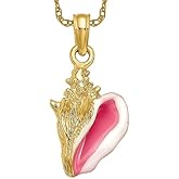IceCarats 14K Solid Yellow Gold Conch Shell Necklace Chain Pendant Charm