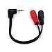 Qaoquda 3.5mm to 2RCA Adapter Cable, 8 Inch Gold Plated 90 Degree Right-Angled 1/8