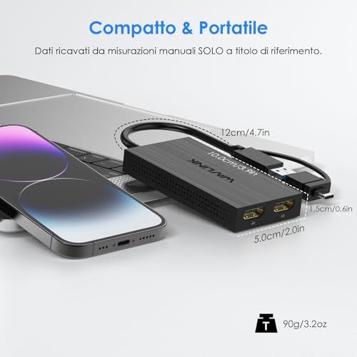 WAVLINK USB 3.1/USB C to Dual HDMI Adapter, DisplayLink Dual 4K@60Hz Monitor Hub, Compatible MacBook M1/M2/M3/M4, New MacBook Neo, Windows