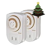 Woods 50006WD Indoor 24-Hour Mechanical Outlet Timer, 30 Minute Intervals