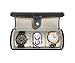 Black 3 Watch Leatherette Roll Travel Traveler's Watch Storage Organizer Collector Case