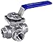 WOG200 3-Way 304 Stainless Steel Ball Valve L-Type 1/2