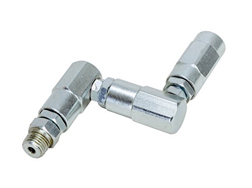 LUBEWORKS Oil Control Valve Grease Coupling 360° Z-Swivel Accessory Part with 1/4" Inch NPT Connections for High Pressures of 8700PSI / 600BAR and High Viscosities Rated to NLGI: #2 Classifications