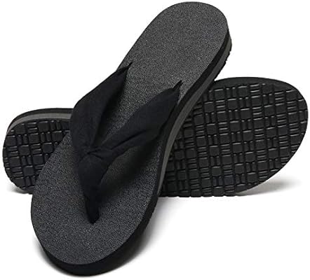 black cloth flip flops
