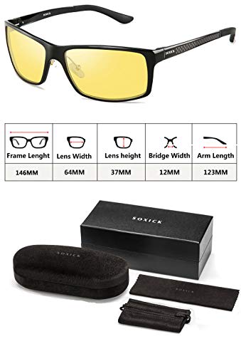SOXICK Night Vision Glasses for Driving - Adjustable Polarized HD Driver Glasses For Men Women