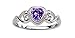 Precious Pieces Sterling Silver February CZ Simulated Birthstone Baby Ring with Heart for Little Girls, Kids and Toddlers (Size 2)