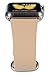 JSGJMY Apple Watch Band 38mm Women Genuine Leather Loop Replacement Strap for iWatch Series 3/Series 2/Series 1/Edition/Sport(Beige+Silver Buckle)