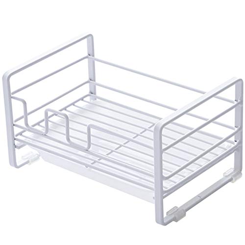 TOOGOO Drainer Rack Stainless Iron Kitchen Draining Organizer With Tray Sponge Holder Sundries Storage Basket Sink Holder Dish Rack