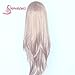 SAPPHIREWIGS Long Light Purple Lilac Color Natural Wave Silky Soft Beauty Blogger Celebrity Daily Makeup Synthetic Lace Front Party Wigs
