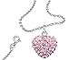 FANTOM Pink Heart Cubic Zirconia Pendant with 18 Inch Rolo Chain Necklace