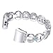 For Fitbit Charge 2, bayite Replacement Metal Bracelet Adjustable Fitbit Charge 2 Bands Silver with Blue Rhinestone