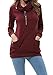 levaca Womens Tops Button Cowl Neck Fashion Slimming Tunic Shirts Wine M