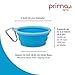 Prima Pet Expandable/ Collapsible Silicone Food & Water Travel Bowl with Clip for Small & Medium Dog and Cat, Size: 1.5 Cups (5.1 Inch Diameter Bowl) (AQUA)