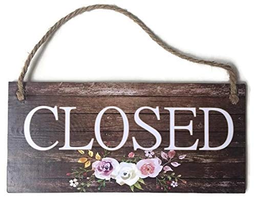 Reversible Open Closed Business Sign, Pretty Boutique Open Closed Sign, Boutique Signage, Rustic, Wooden Door Sign