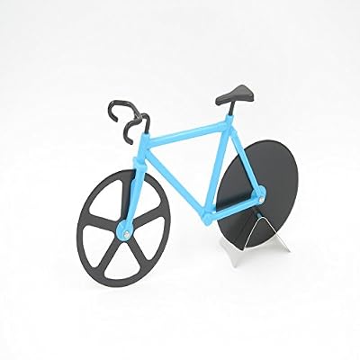 Bicycle Pizza Cutter by MOVTEKE Wheel Stainless Steel Kitchen Tool Pizza Cutter Bike with Kickstand