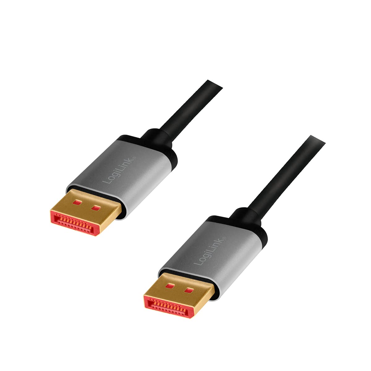 Logilink CDA0105 DisplayPort Monitor Cable, Display Connection Cable 8K/60 Hz, Aluminium, Black/Grey, 2 m
