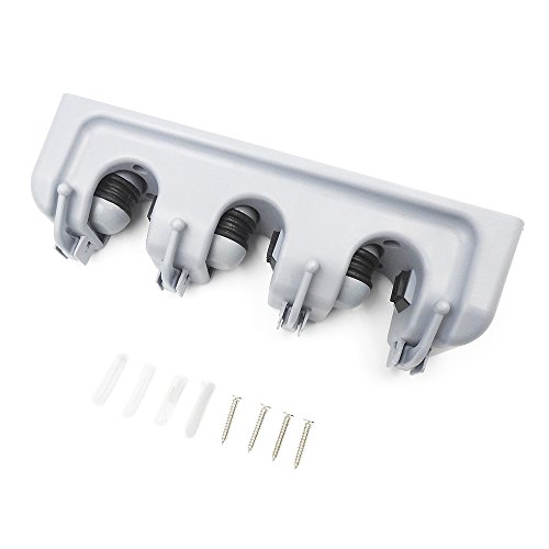 Digital Ant Mop and Broom Holder, Wall Mounted Garden Tool Storage Tool Rack Storage & Organization for Your Home, Closet, Garage and Shed (3 Positions with 4 Hooks)