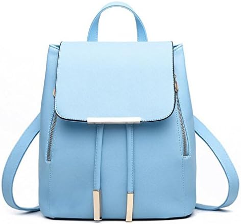 Women Backpack PU Leather School Bags For Teenagers Girls Top-Handle Backpacks Herald Fashion sky blue 28x24x14cm