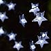 Windpnn 30ft Solar Powered Star String Lights, 50LED 8 Modes Solar Fairy Lights Outdoor Waterprooof for Christmas, Party, Wedding, Home, Garden, Patio Decoration (Cool White)