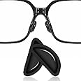 Mr.ZzjOOj Adhesive Eyeglasses Nose Pads, Soft Silicone Heightened Air Chamber Nose Pads for Plastic Frame Glasses, 12 Pairs (Black)