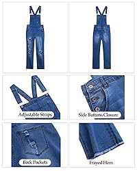 luvamia Women's Casual Distressed Adjustable Denim
