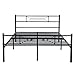 Metal Bed Frame Full Size, Yanni 10 Legs Mattress Foundation Two Headboards Black Platform Bed Frame Box Spring Replacement, Black