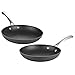 Cooks Standard 2 Piece Nonstick Hard Anodized Saute Skillet, Bl 9.5 and 11-Inch Fry Pan Set inch inch, Black