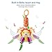 Baby Hanging Rattle Toys, 4 Pieces Newborn Car Crib Hanging Bell，Baby Soft Hanging Rattle Crinkle Squeaky Toy,Infant Animal Wind Chime with Teethers for Toddlers/Baby Girls/Baby Boys
