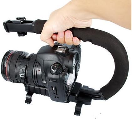 Amazon ローアングル スポーツ アクションでの撮影に 軽量カメラスタビライザー ステディカム カムコーダースポンジ製ハンドルグリップ 手 ブレ防止 ホットシュー搭載 安定固定 ビデオカメラサポート 通販