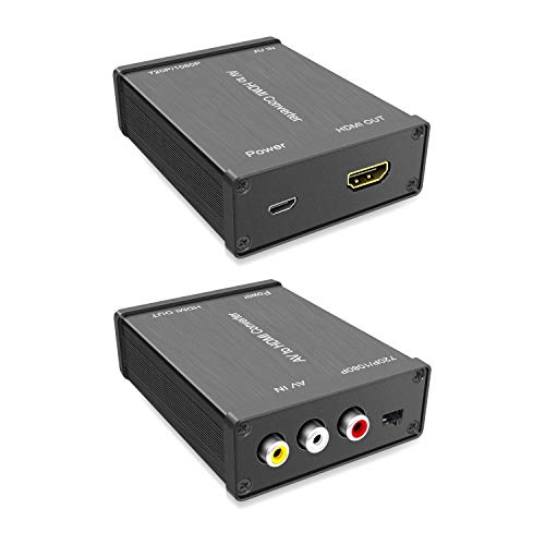 RCA to HDMI Converter, AV Composite to HDMI Adapter for Nintendo 64, WII, WII U, SEGA Video Games, PS2/PS3, Xbox, VHS, VCR, Blue-Ray, DVD Players, Projector
