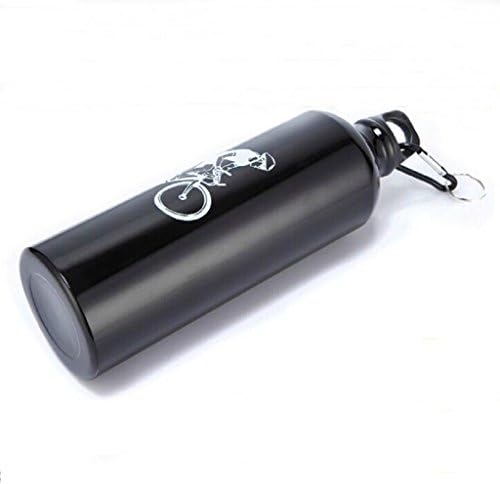 LEERYA Cycling Camping Bicycle Sports Aluminum Alloy Water Bottle (Black)