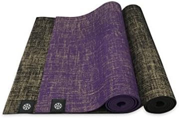 IcyFit 2in1 Reversible Natural Jute Yoga Mat with Carry Straps, 72” x 24” x 5mm, Eco-Friendly, No-slip