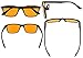 Eyekepper Blue Light Shield Computer Gaming Glasses-0.0 Magnification-Anti 97% Blue Light-High Definition Lens-100% UV Protection, Dark Orange Tinted Lens(Matte Black, 0.00)