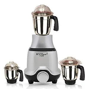 SilentPowerSunmeet BUTSLV21 750-Watt Mixer Grinder with 3 Jars (1 Wet Jar, 1 Dry Jar and 1 Chutney Jar) - Silver Make In India (ISI Certified)