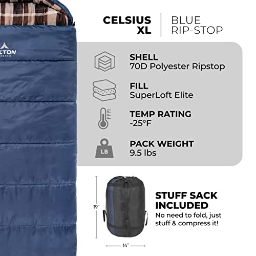 TETON Sports Celsius XL 32C/25F Sleeping Bag; Cold Weather Sleeping