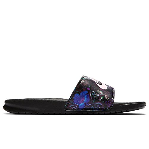 Nike womens benassi just do it. sandal black/pink (7)