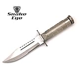 Serrated Blade 8.5 Inch Survival Knife Heavy Duty Stainless Steel with Kit & Sheath