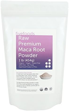 Premium Maca Powder – Raw, Organic, Fair Trade, GMO Free, Grown Traditionally in Peru – 1 Lb (454 G) 50 Servings