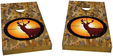 Custom Cornhole Boards "Camo Deer Hunter" Cornhole Boards (Heavy Duty), 2' X 4'