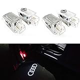 4 Pcs Double Interface Design Car Door LED Logo Projector Ghost Shadow Lights Compatible With Audi A4 A3 A6 Q7 Q5 A1 A5 TT A8 Q3 A7 R8 RS