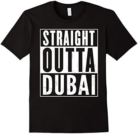 Mens Straight Outta DUBAI T-Shirt Funny Tee Medium Black