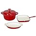 Best Choice Products Cast Iron Dishes Set of 3 Casserole, Gratin and Griddle Set Oven to Table Cookware